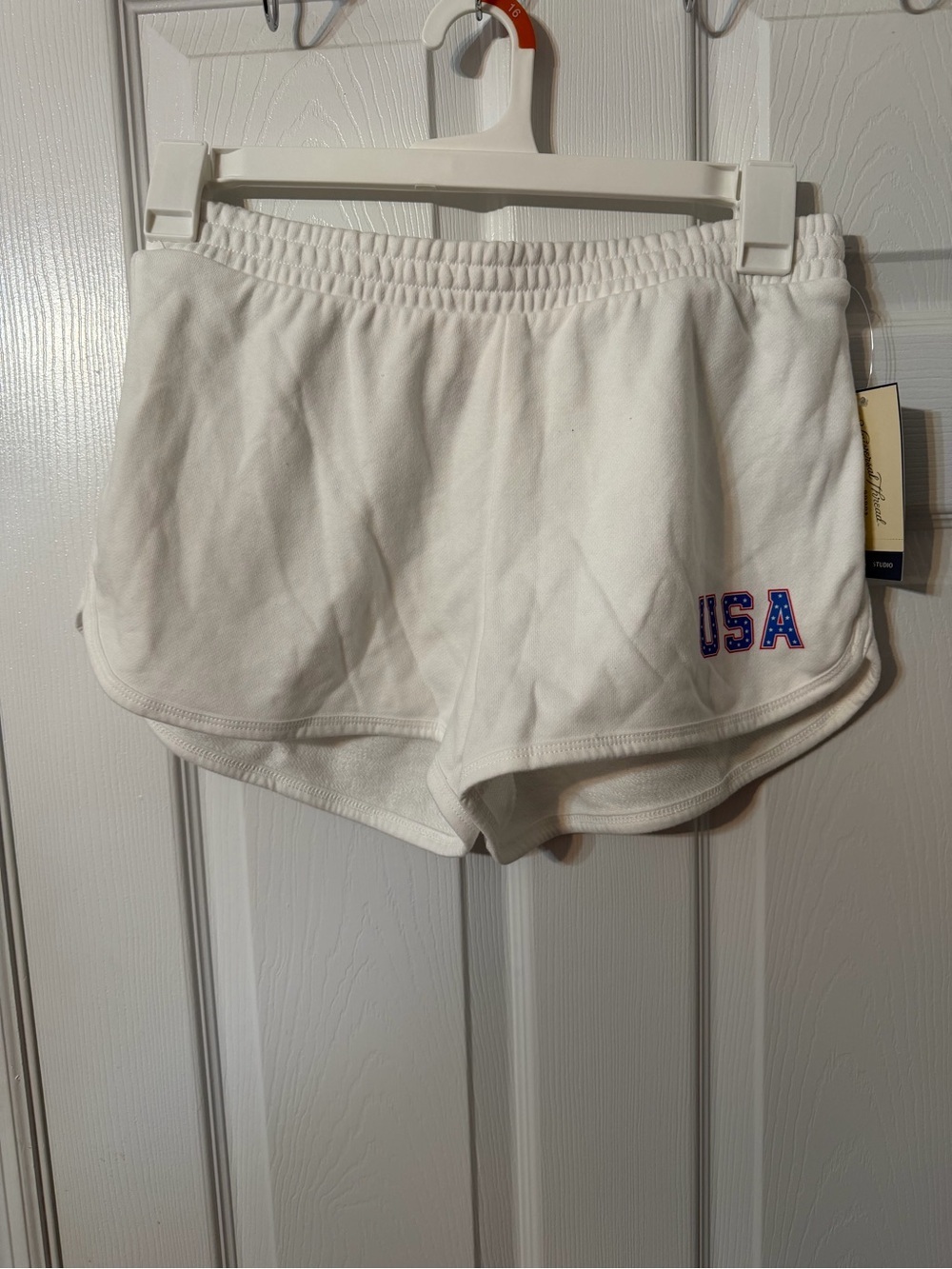 Universal Thread White Athletic Shorts with USA Detail